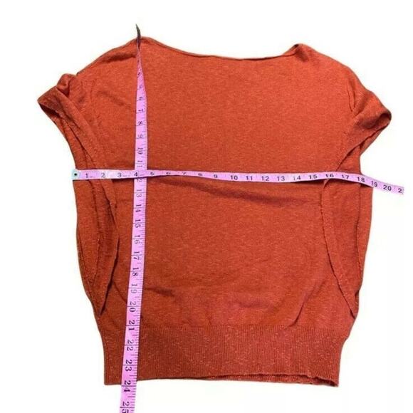 Jones Wear embellishments knit blouse Orange red sz medium short sleeve - Picture 9 of 9